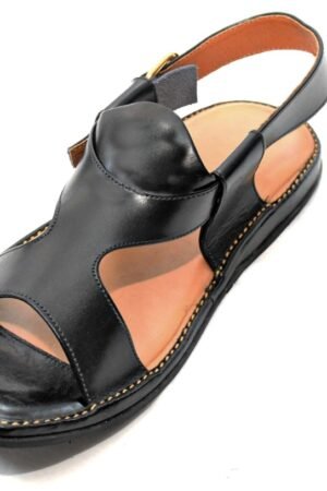 Punjadare black peshawari chappal