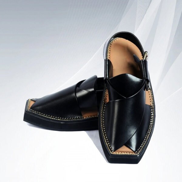 Khan Saab Black Chappal